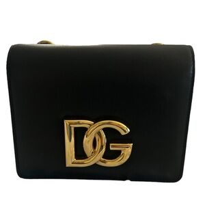DOLCE AND GABBANA LEATHER BLACK BAG
